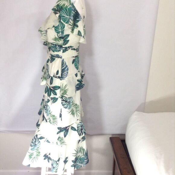 Walter Baker Green Floral Inez Midi Dress New Size Medium - Picture 3 of 8